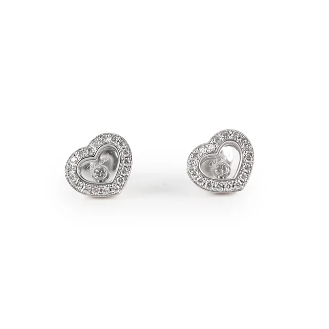 Chopard Happy Diamonds Icons Earrings White Gold in White from The Purse Affair