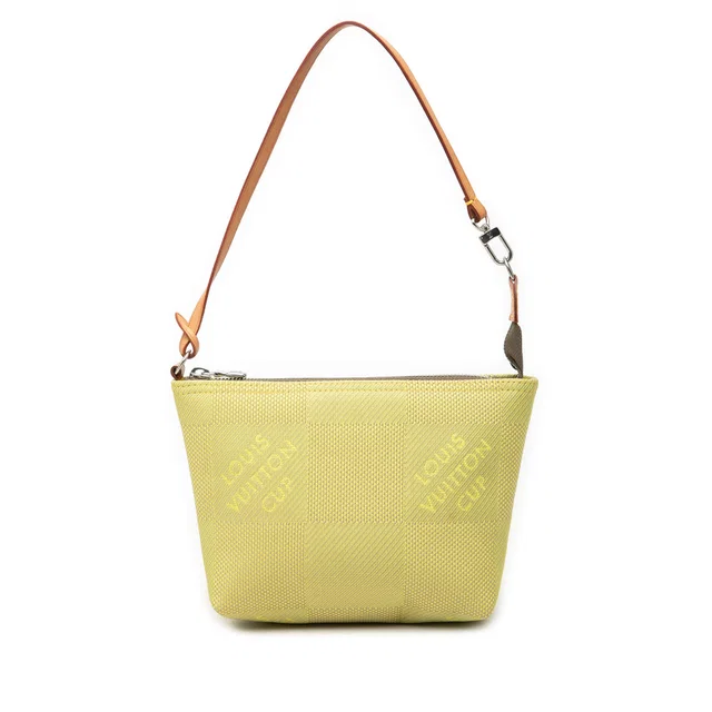 Green Louis Vuitton Damier Geant LV Cup Volunteer Pochette Shoulder Bag in Green Canvas from Designer Revival