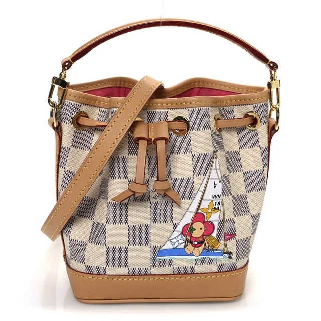Louis Vuitton Damier Azur Vivienne Sac Nano Noe Dragon Fruit Pink Bag - White in White from H&T