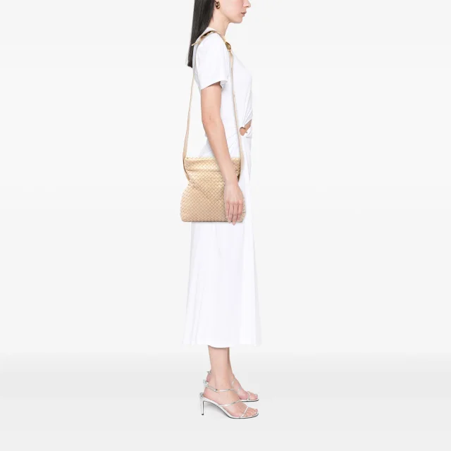 Bottega Veneta Nappa Intrecciato Fold Crossbody in Beige Nappa leather from Designer Revival, photo 6 of 6