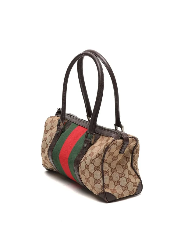 Gucci Small GG Web Boston Bag in Canvas from A Retro Tale, photo 2 of 9