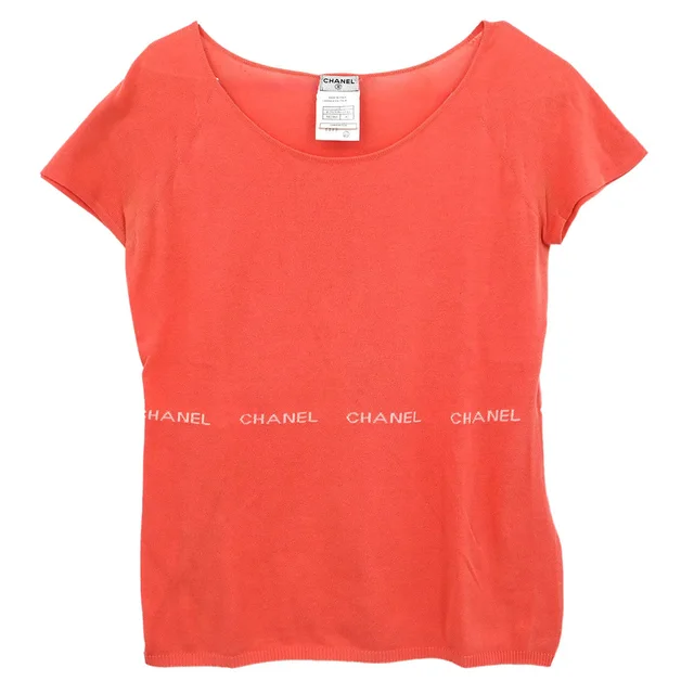 Chanel 2004 T-shirt Top Salmon #42 from AMORE Vintage Tokyo