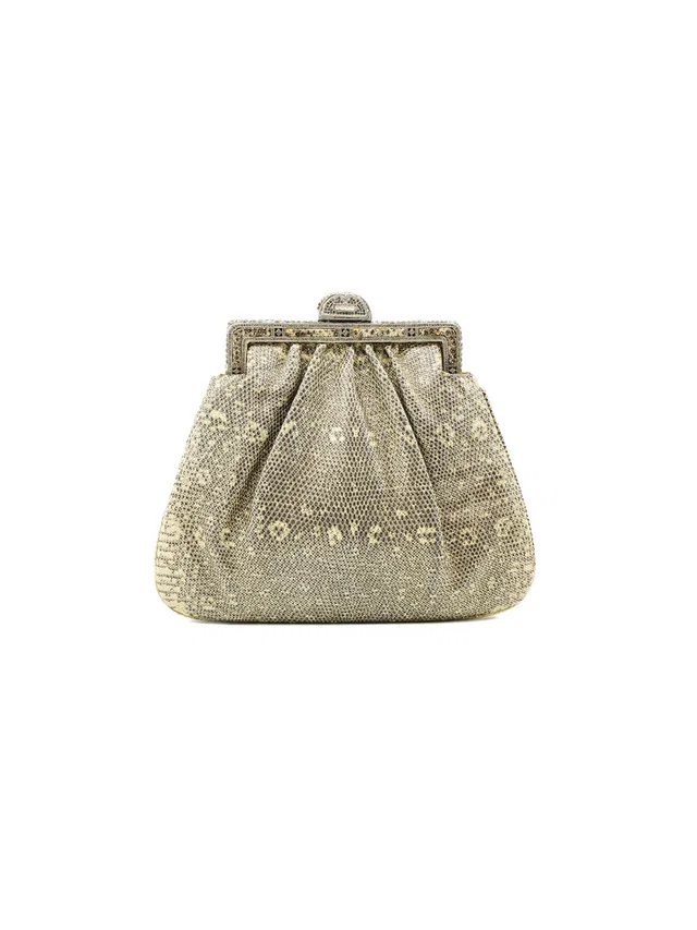 Judith Leiber Metallic Karung Deco Bag in Lizard from Arcade Vintage