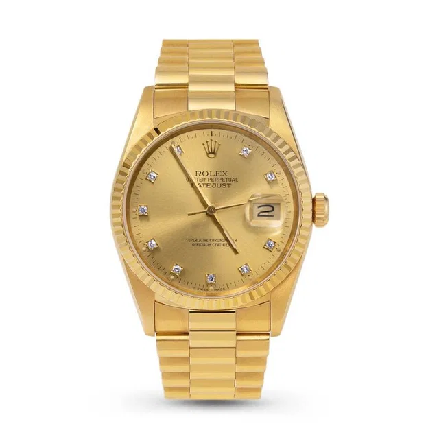 Rolex Presidential Datejust Automatic Chronometer Diamond Champagne Dial Unisex Watch 16018 CDP in neutral|gold|yellow|white from Jomashop.com