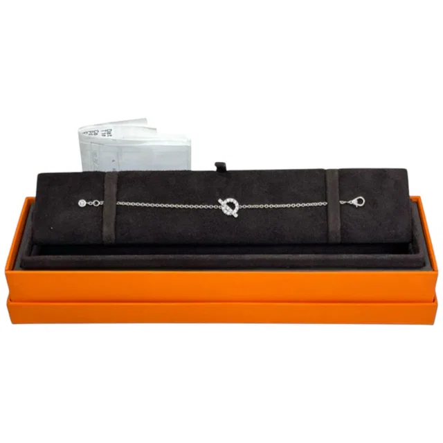 Hermès Diamond White Gold Finesse Bracelet in White from Luxury Promise