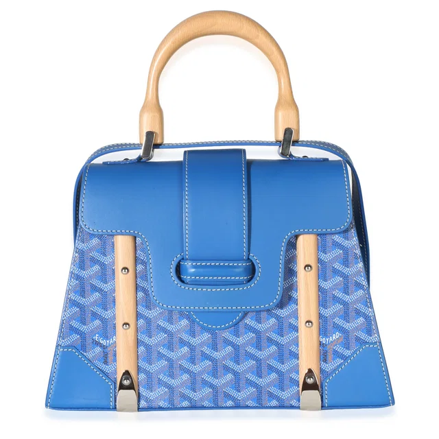 Goyard Blue Goyardine Canvas Saigon PM in Blue Canvas from myGemma