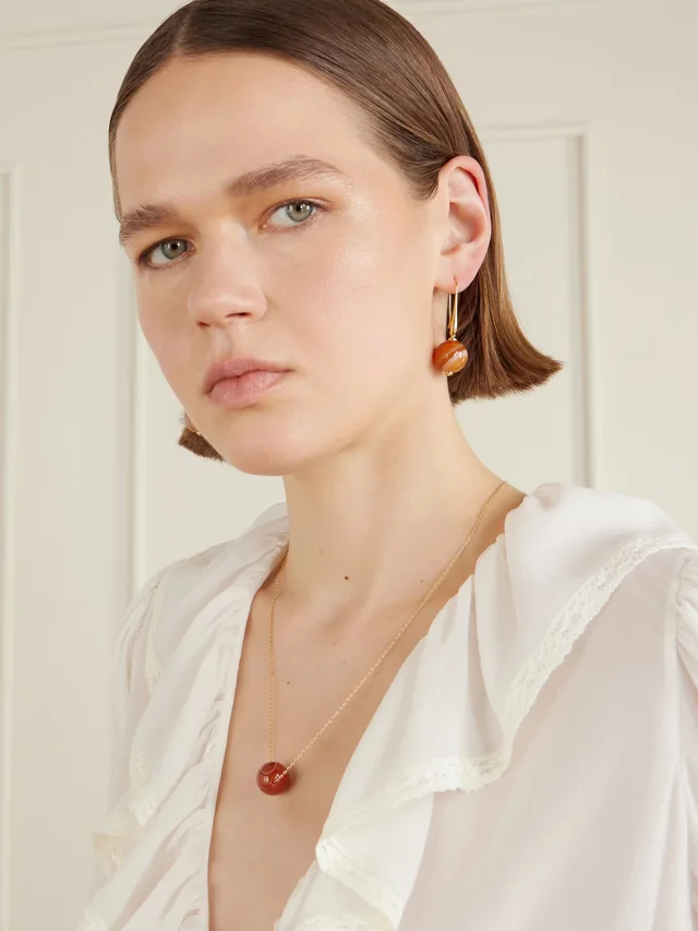 JENNIFER BEHR Silver-tone crystal necklace in Orange, photo 2 of 2 from NET-A-PORTER (Canada)