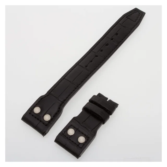 IWC Big Pilot's Watch black alligator strap with screws (22x18) IWA05992 in Black Crocodile from Gray And Sons