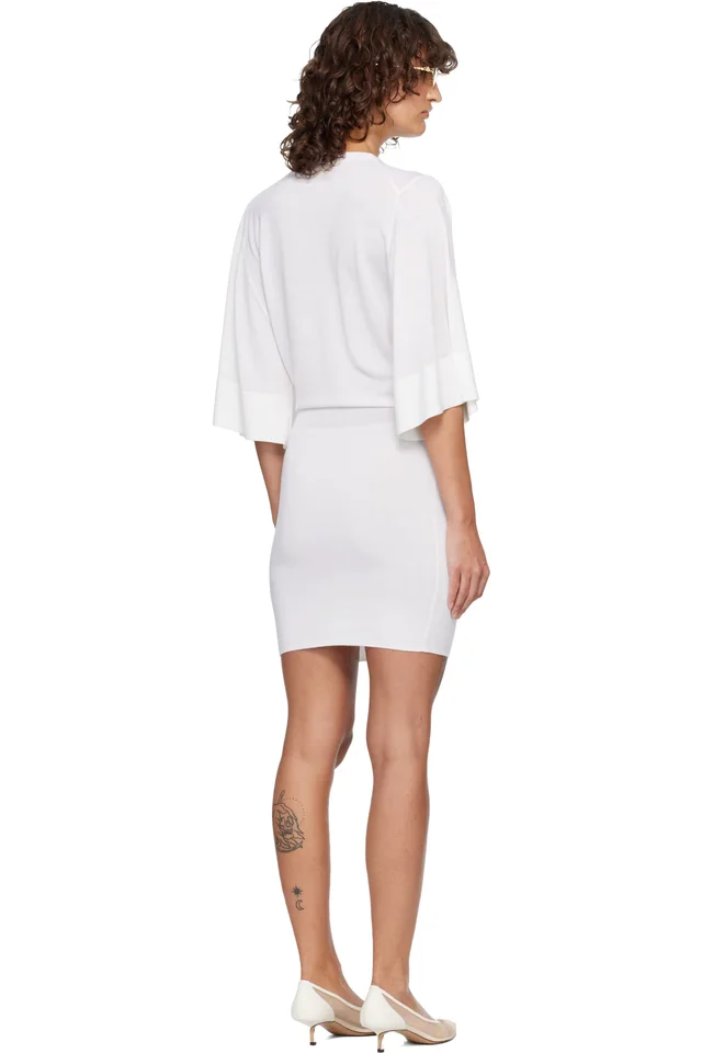 JACQUEMUS Off-White 'La Robe Maille Mananco' Minidress, photo 3 of 4 from SSENSE