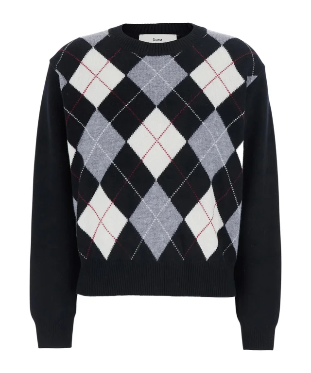 Dunst Argyle Crew Neck Knitted Sweater from SENSER, photo 1 of 1