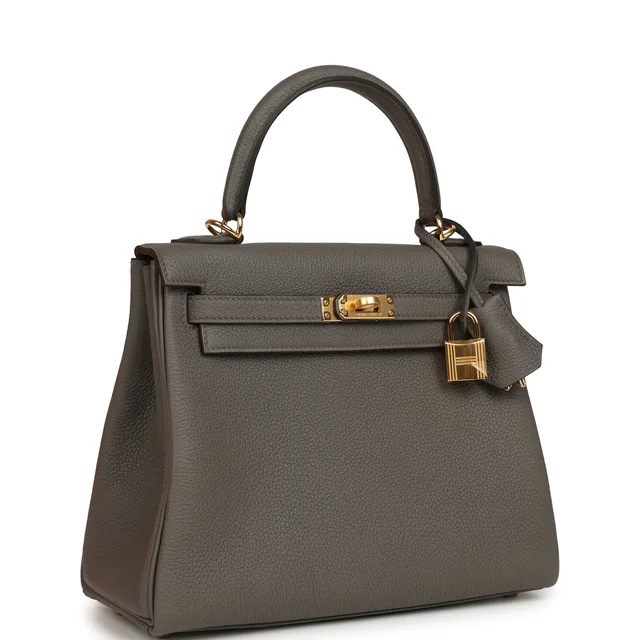Hermès Kelly Retourne 25 Etain Togo Gold Hardware in Taupe Togo leather from Madison Avenue Couture, photo 2 of 2