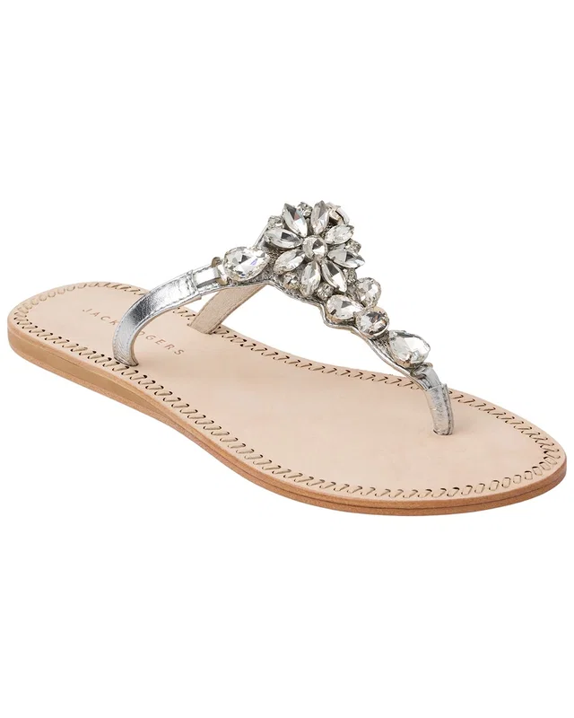 Jack Rogers Burgess Leather Sandal in https://asset1.ruecdn.com/images/sw/131174/1311743805_RLSW_silver.jpg, image 1 of 1 from Rue La La