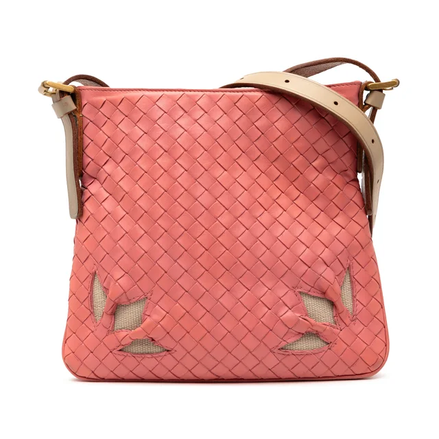 Pink Bottega Veneta Nappa Intrecciato Crossbody in Pink Nappa leather from Designer Revival