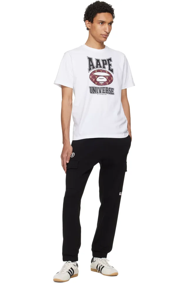 AAPE by A Bathing Ape Black AAPE NOW Sweatpants, photo 4 of 4 from SSENSE