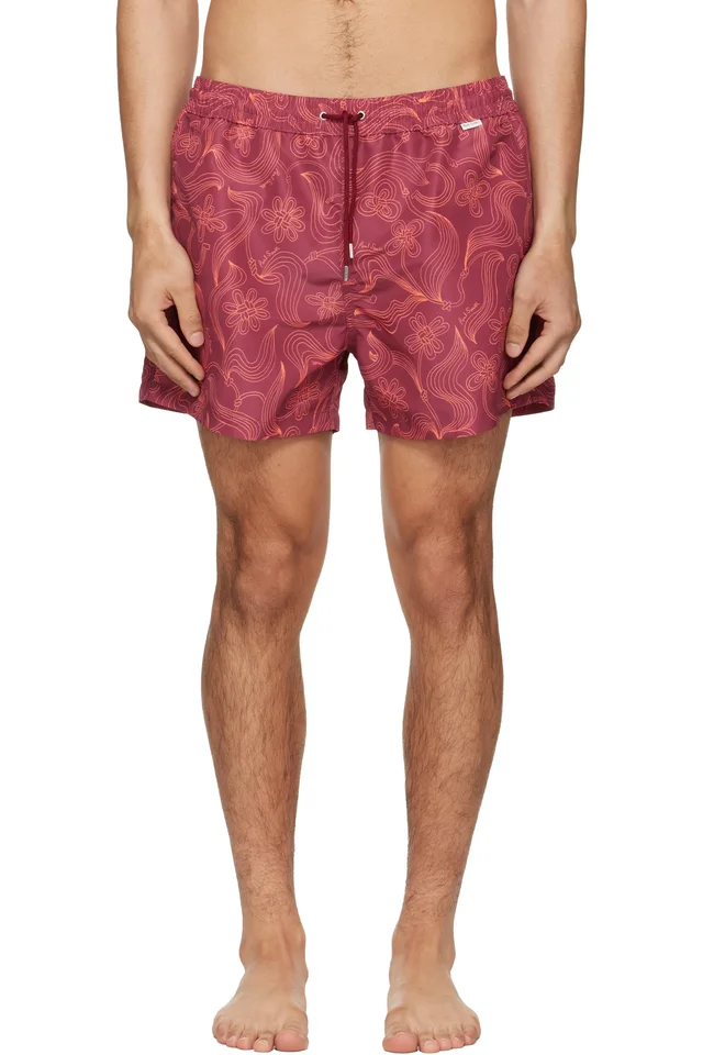 Paul Smith Burgundy Knots Swim Shorts, image 1 of 1 from SSENSE