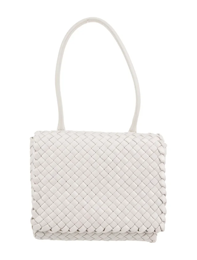 Bottega Veneta Intrecciato Patti Top Handle in white Woven leather from The RealReal