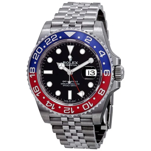 Rolex Gmt-Master Ii GMT Black Dial Mens Watch M126710BLRO-0001 in blue|silver|red|gray|black from Jomashop.com