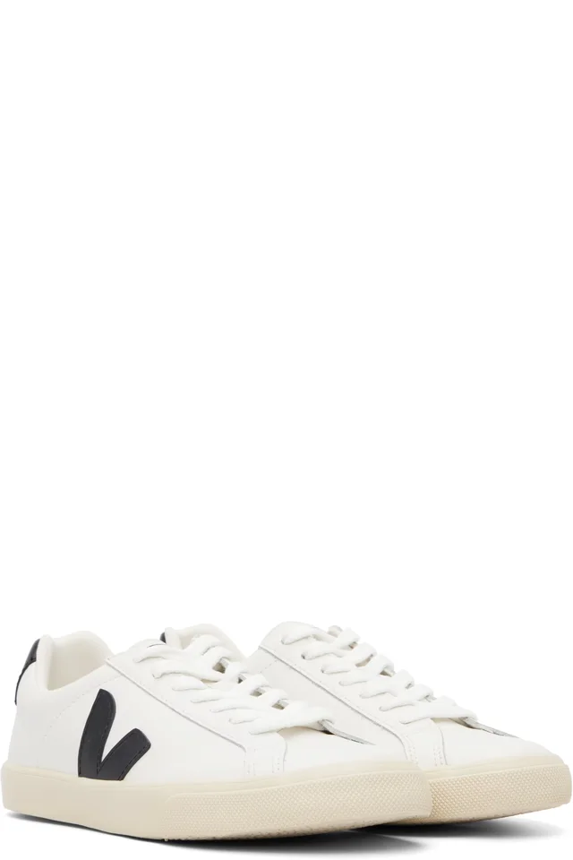 VEJA White & Black Esplar Leather Sneakers, photo 4 of 5 from SSENSE
