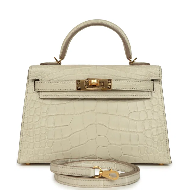 Hermès Kelly Sellier 20 Beton Matte Alligator Gold Hardware in Crocodile from Madison Avenue Couture
