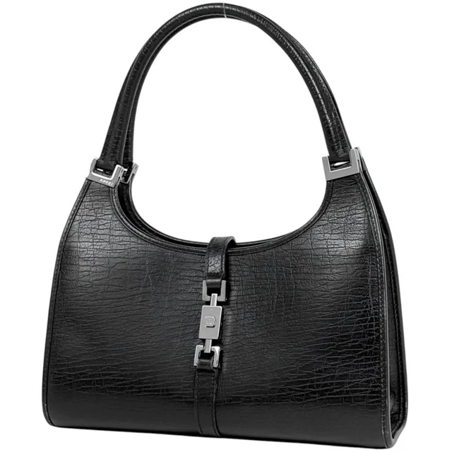 Gucci Handbag Jackie Line Leather Black in Black Leather from The Reluxe