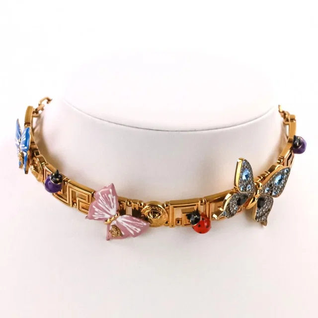 Versace Dua Lipa Collaboration Butterfly Chain Necklace Choker Gold in Gold from The Reluxe
