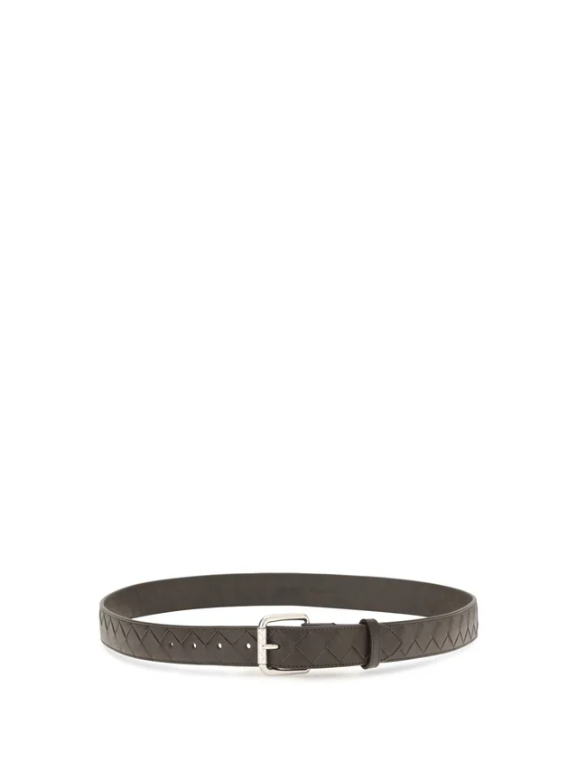 Bottega Veneta Intrecciato Belt — Gray Calf Leather in Grey Calfskin from HEWI