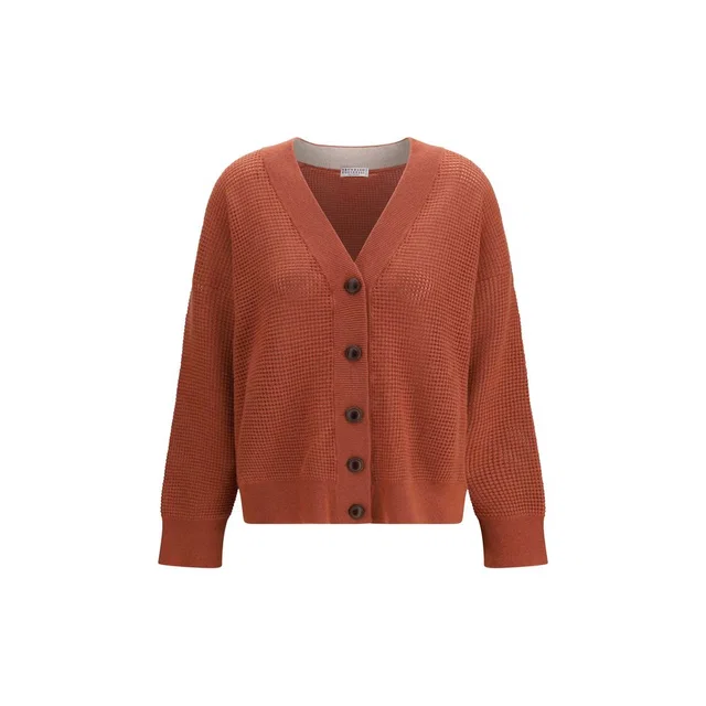Brunello Cucinelli Orange Cashmere Cardigan in Orange Cashmere from HEWI