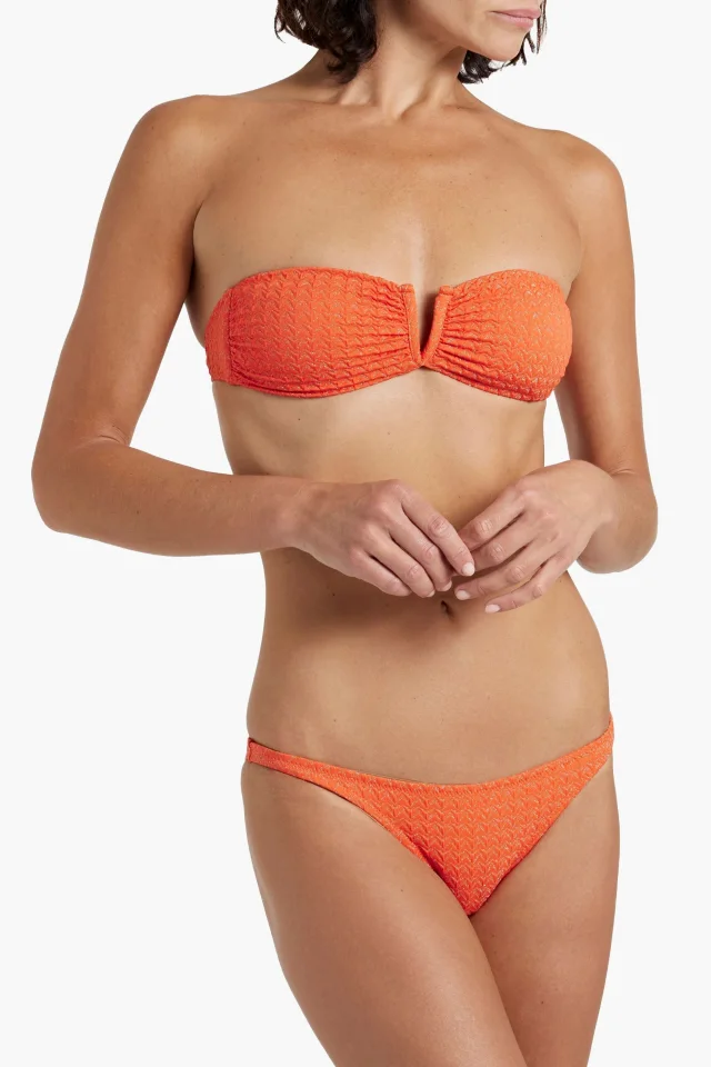 Melissa Odabash Alba Metallic Cloqué Bikini Briefs in Orange, photo 2 of 4 from THE OUTNET