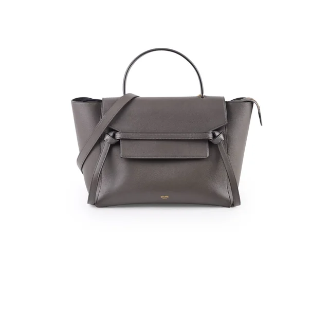 Celine Mini Belt Grey Bag in Grey Caviar leather from The Purse Affair