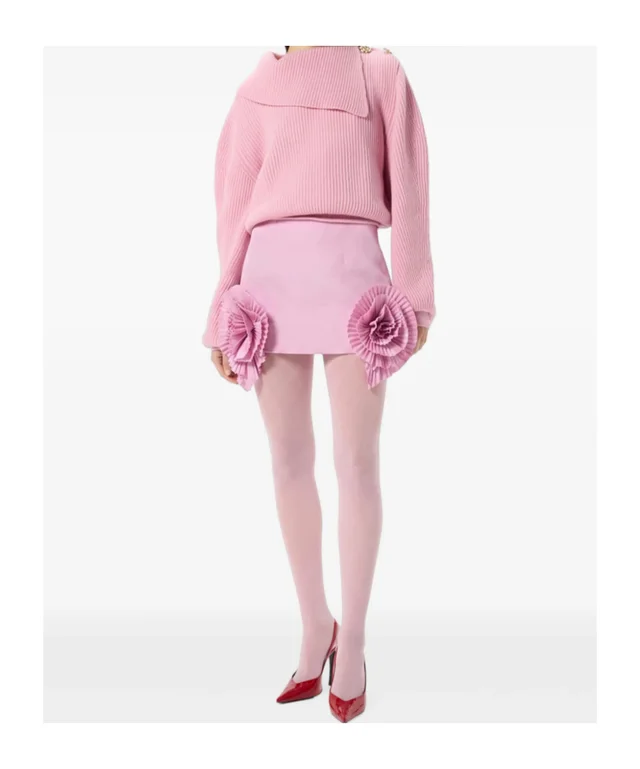 Blumarine Pleated Rosette Mini Skirt, photo 4 of 7 from SENSER