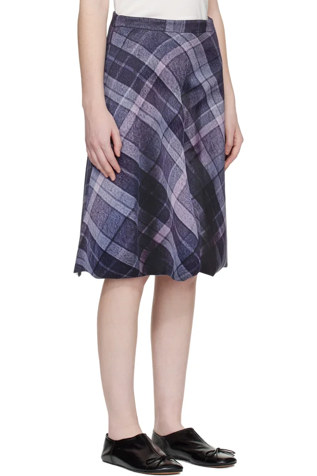 ABRA Purple Trompe L'Oeil Midi Skirt, photo 2 of 4 from SSENSE