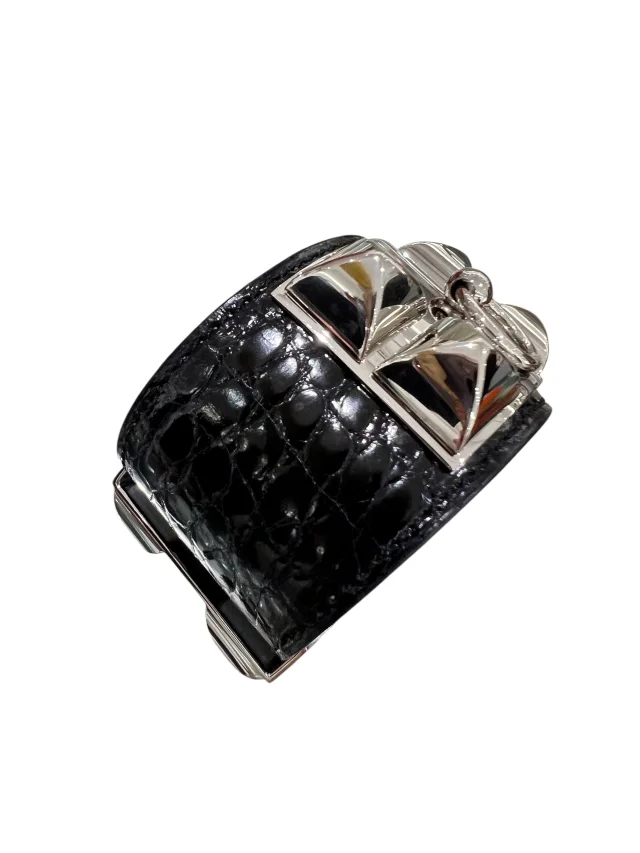 Hermès Alligator CDC PHW #R Square X4173 - Box in Black Crocodile from Luxury Promise, photo 1 of 1