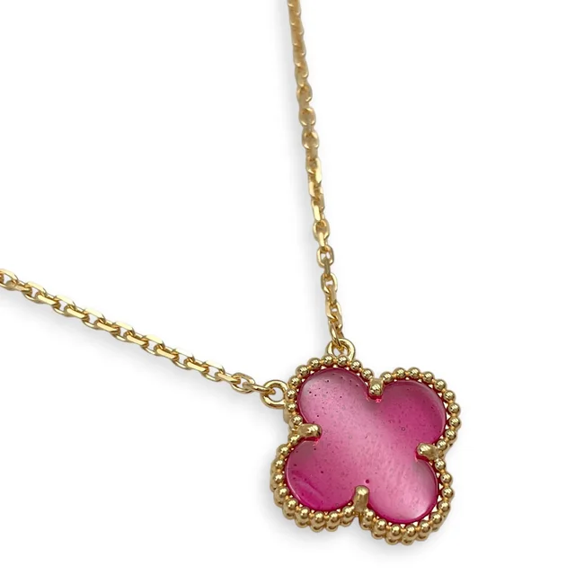 Van Cleef & Arpels (PSPM) Vintage Alhambra Pendant Necklace in Pink in Pink from LuxLexicon, photo 3 of 3