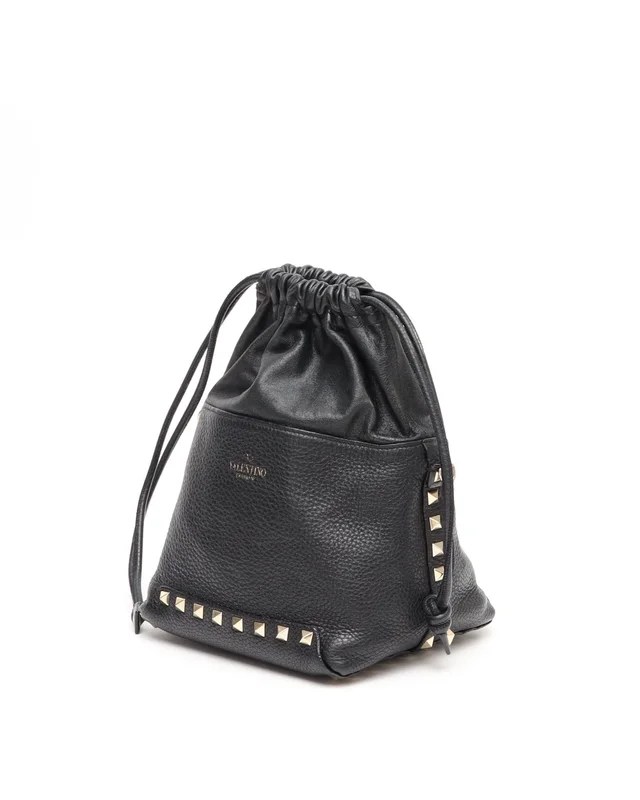 Valentino Garavani Rockstud Bucket Bag in Caviar leather from A Retro Tale, photo 2 of 8