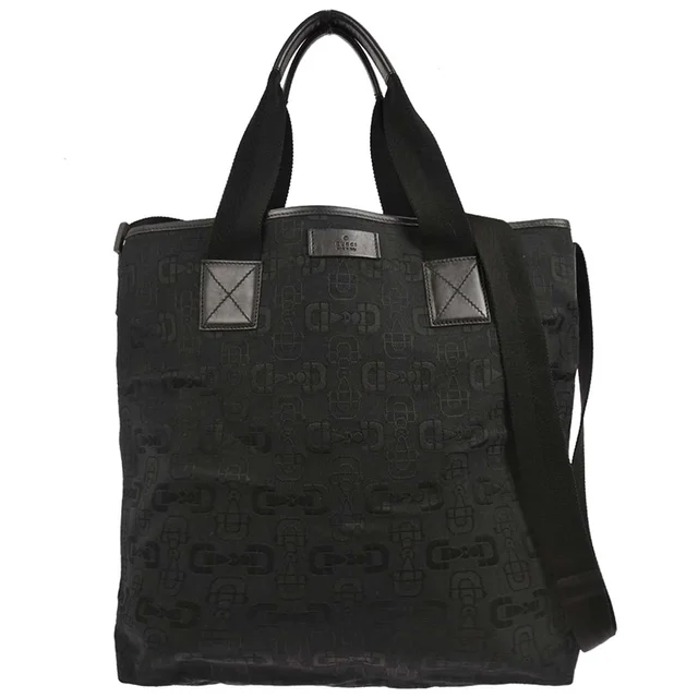 Gucci Black Canvas Tote 2way Shoulder Handbag in Black Canvas from AMORE Vintage Tokyo