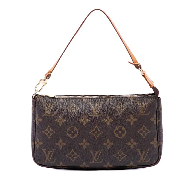 Brown Louis Vuitton Monogram Pochette Accessoires Shoulder Bag in Brown Coated canvas from Designer Revival