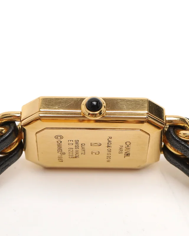 Chanel Première L 20mm Gold-Plated Black Dial Quartz Watch in Black Woven leather from A Retro Tale, photo 5 of 8