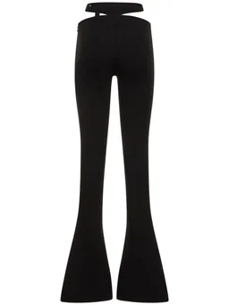 The Attico Flare pants with belt in 68% Viscose, 27% Polyamide, 5% Elastane, photo 5 of 5 from LUISAVIAROMA