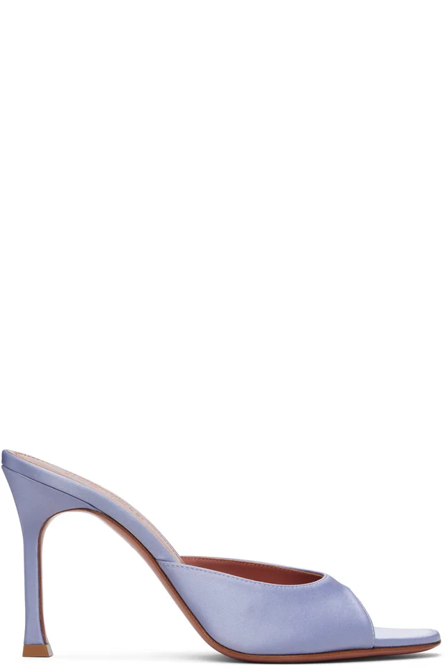 Amina Muaddi Blue Alexa Slipper 95 Heeled Sandals, image 1 of 1 from SSENSE