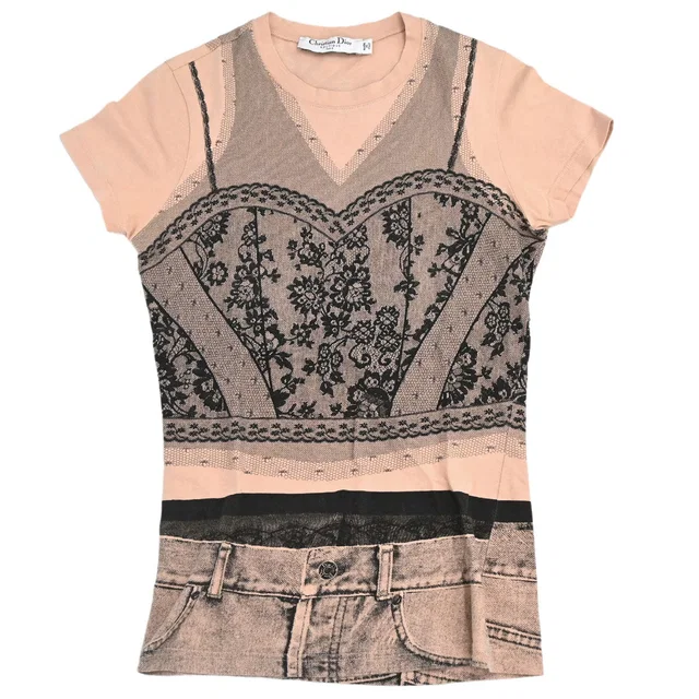 Dior 2006 T-shirt Top Print Pink #40 in Pink from AMORE Vintage Tokyo