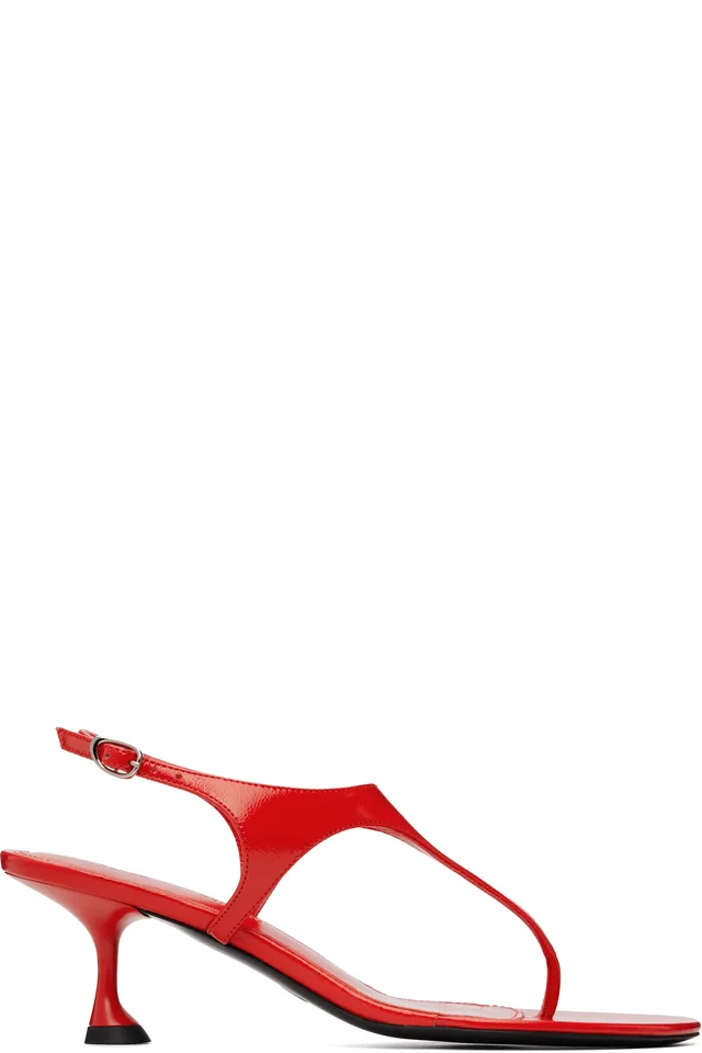 Proenza Schouler Red Tee Thong Heeled Sandals, image 1 of 1 from SSENSE