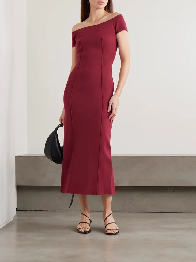 JOSEPH Foin stretch-knit midi dress in Red, photo 2 of 2 from NET-A-PORTER (Canada)