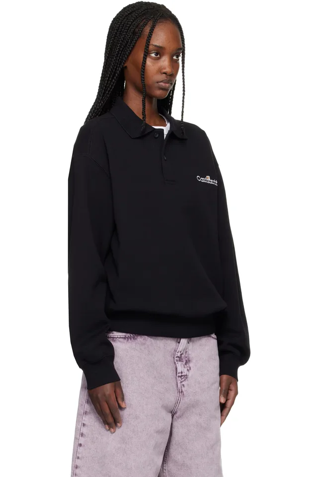 Carhartt Work In Progress Black WIP Label Polo, photo 2 of 4 from SSENSE