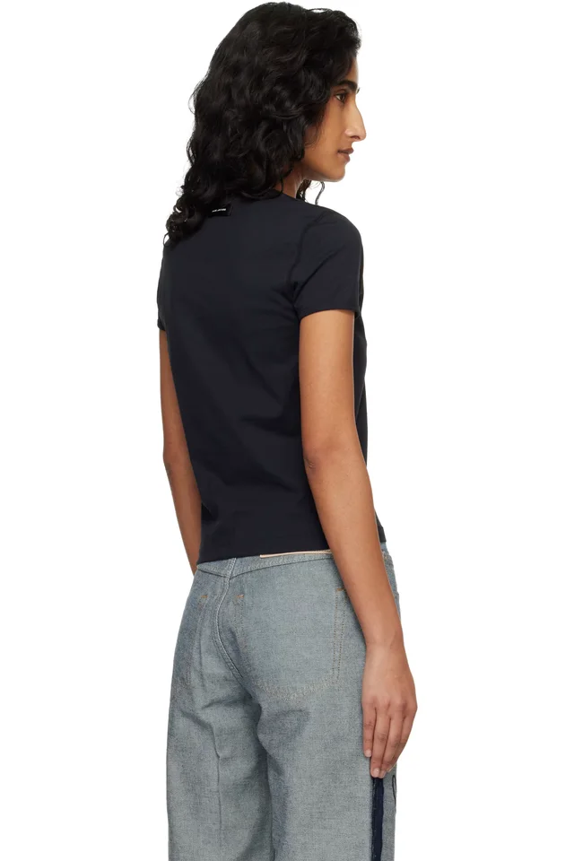 Marc Jacobs Black 'Perfect' Shrunken T-shirt, photo 3 of 4 from SSENSE