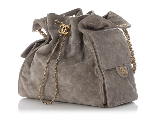Chanel Medium Gray Suede 25 Bag in Grey Suede from Ann's Fabulous Finds, photo 3 of 9