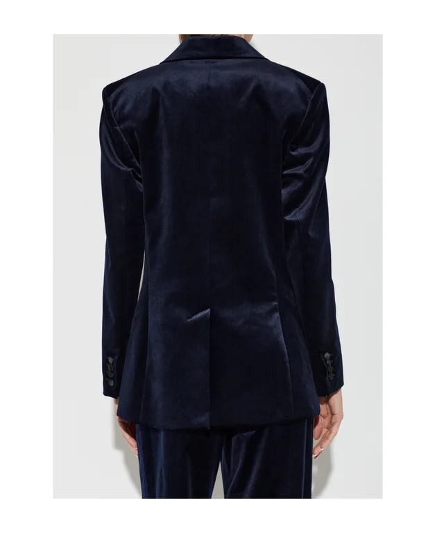 Victoria Beckham Contrast Lapel Velvet Blazer, photo 2 of 4 from SENSER