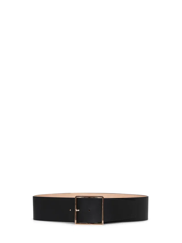 Max Mara Mxaginnico Belt — Black Calf Leather (bos Taurus) in Black Calfskin from HEWI