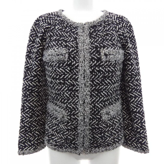 Chanel Collarless Jacket Black in Black from The Reluxe
