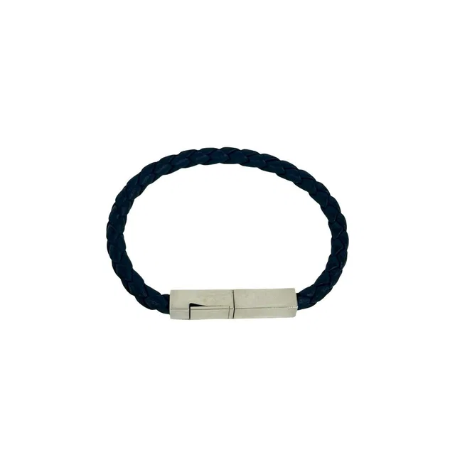 Bottega Veneta Leather Silver Bracelet in Silver Leather from LuxUness