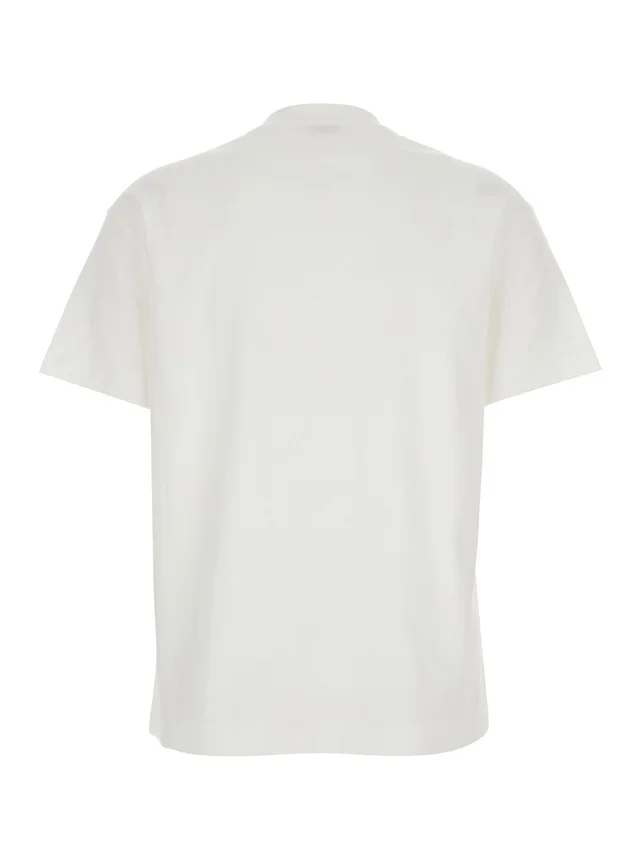 BRUNELLO CUCINELLI White Crew Neck T-Shirt with Monile Detail on the Front in Cotton for Women in White 100% Cotton, photo 4 of 6 from Gaudenzi Boutique